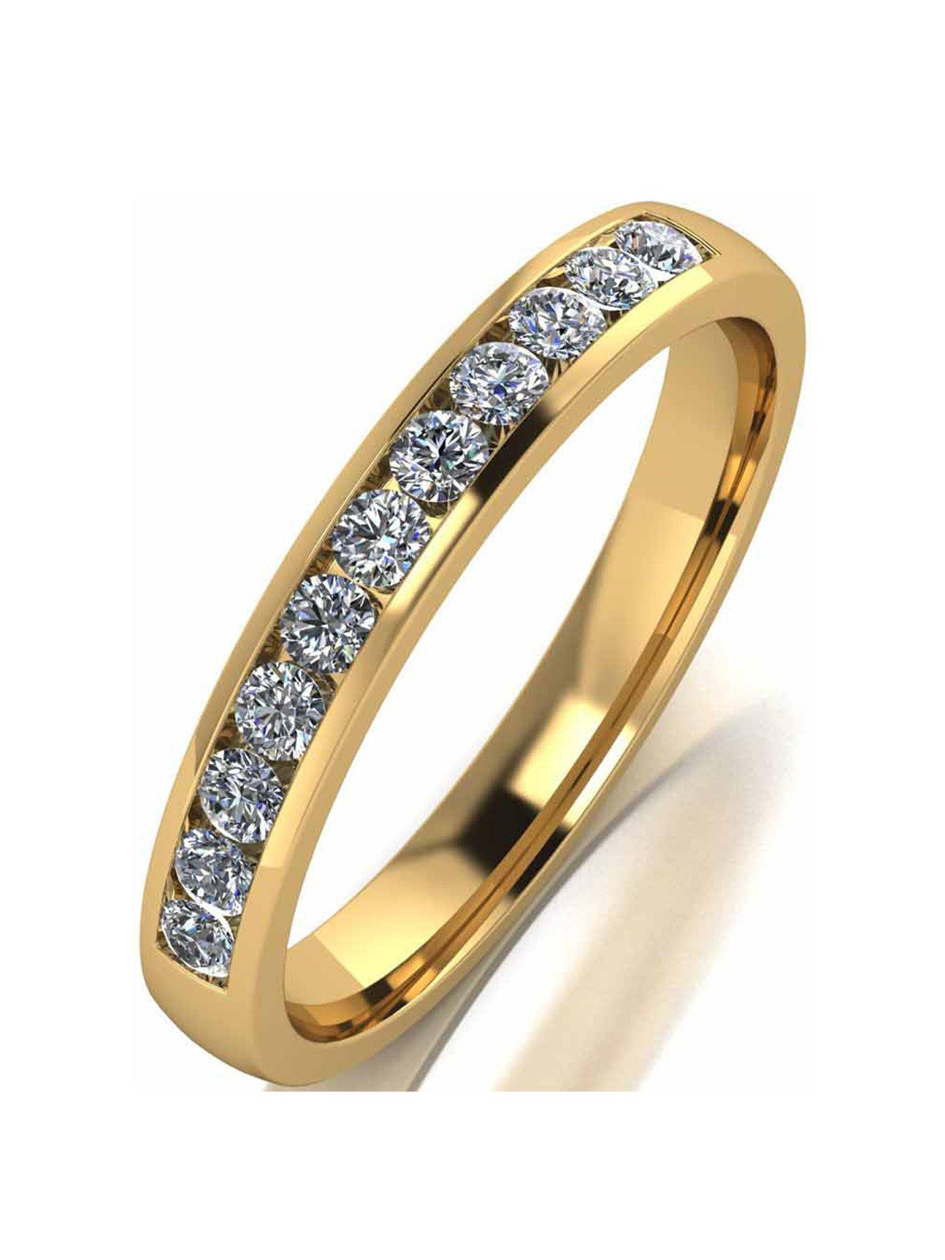 Moissanite 33 Point Moissanite 9 Carat White Gold Channel Set Eternity Ring