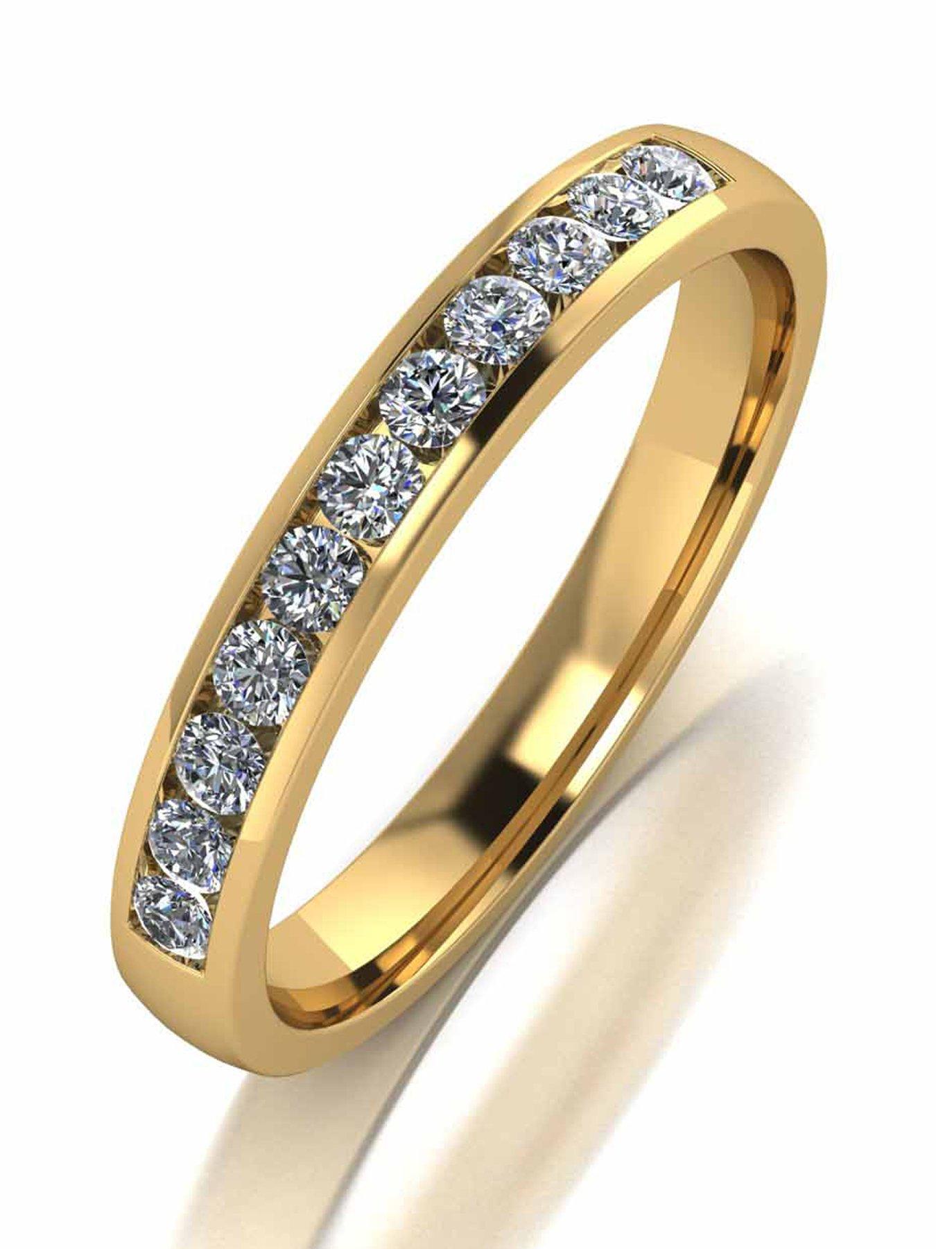 Moissanite 33 Point Moissanite 9 Carat White Gold Channel Set Eternity Ring