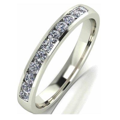 Moissanite 33 Point Moissanite 9 Carat White Gold Channel Set Eternity Ring