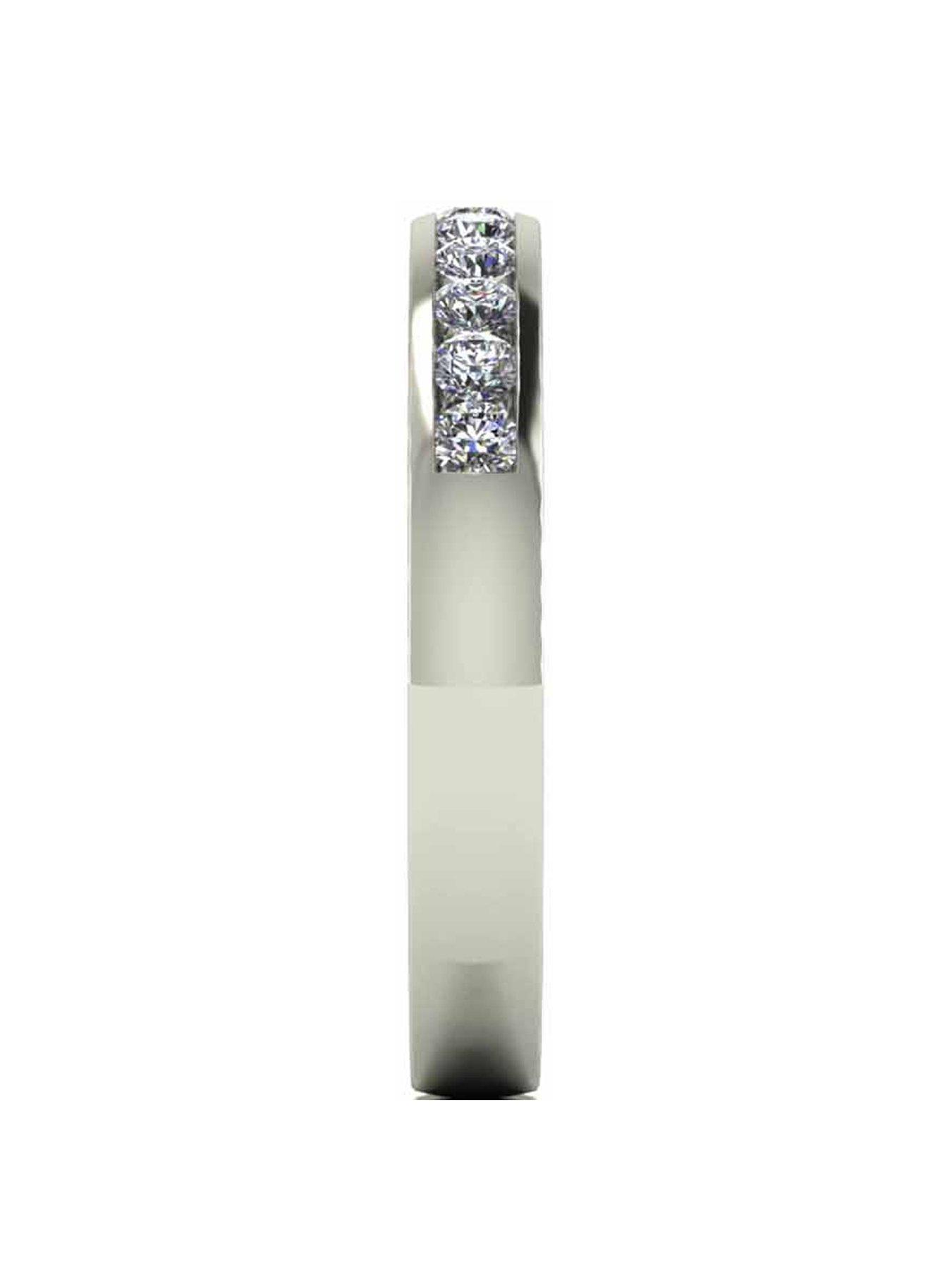 Image 3 of 5 of Moissanite 33 Point Moissanite 9 Carat White Gold Channel Set Eternity Ring