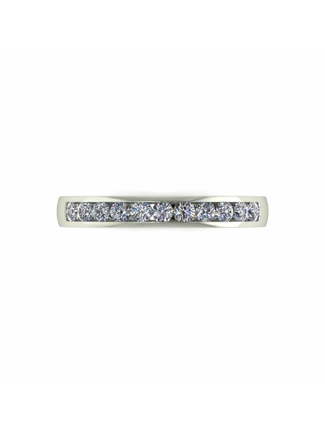 Image 4 of 5 of Moissanite 33 Point Moissanite 9 Carat White Gold Channel Set Eternity Ring