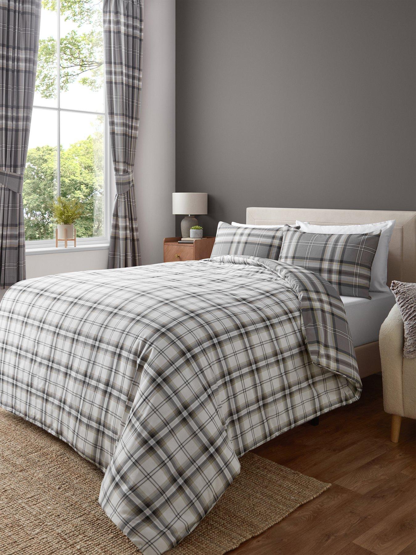 Catherine Lansfield Kelso Duvet Cover Set - Charcoal Grey | Very.co.uk