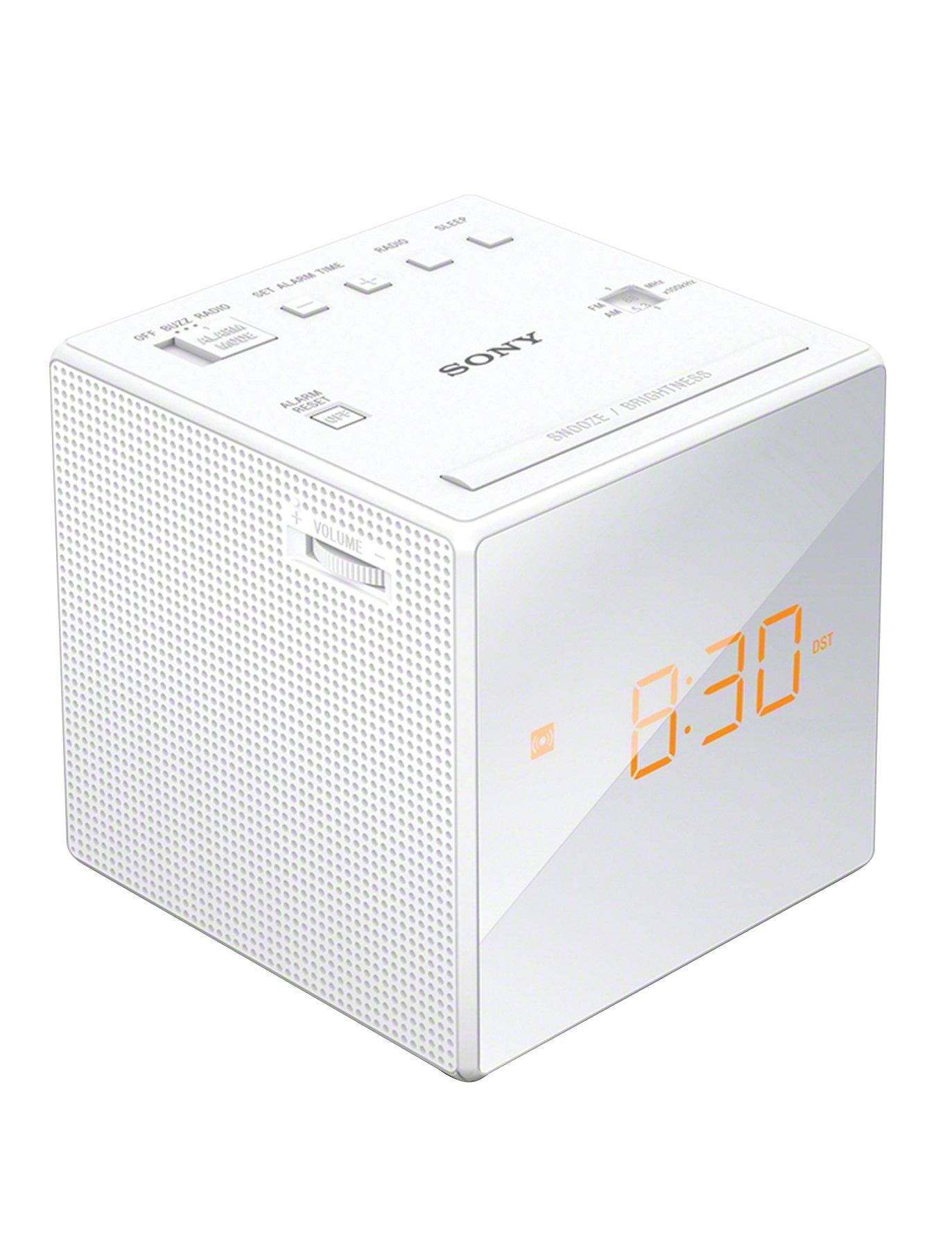 Sony ICF-C1 Alarm Clock FM/AM Tuner Automatic Daylight Savings Adjustment White 
