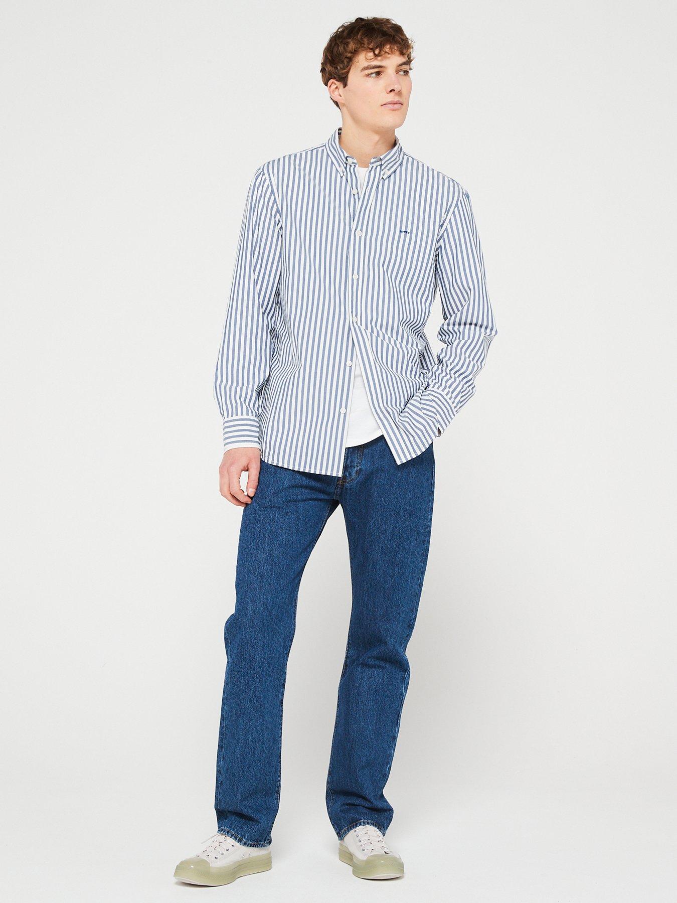 Image 3 of 6 of Levi's Levis501&reg; Original Straight Fit Jeans - Stonewash 80684 - Dark Blue