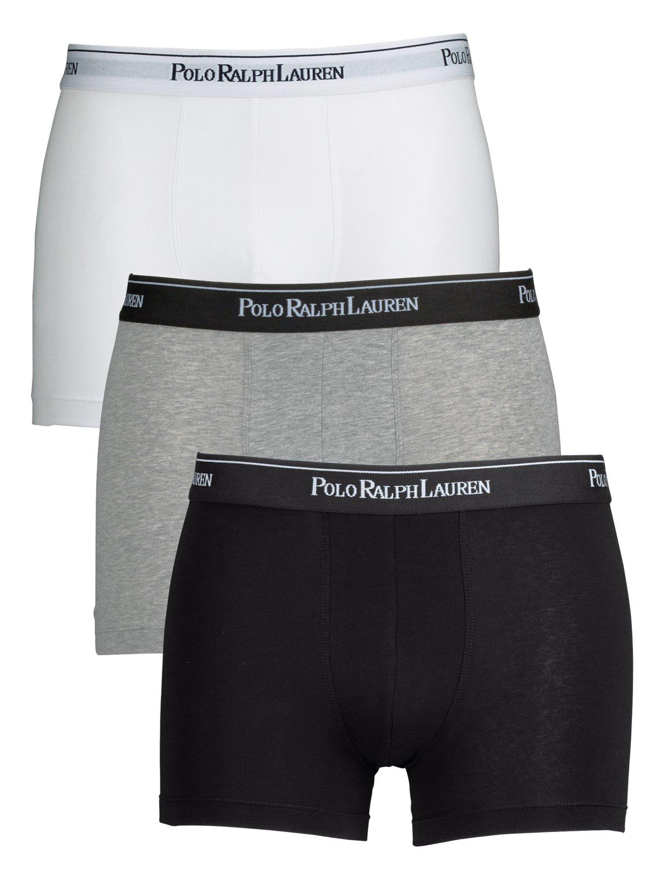 Image 1 of 1 of Polo Ralph Lauren 3 Pack of Core Trunks - White/Heather/Black