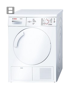 Bosch Serie 6 Classixx WTE84106GB 7kg Load Condenser Tumble Dryer with Sensitive Drying System - White