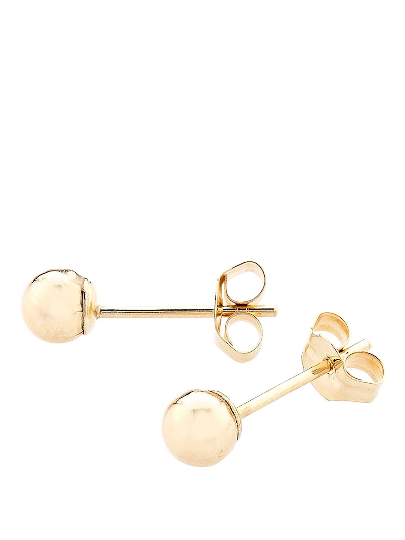 Love GOLD 9 Carat Yellow Gold 5 mm Ball Stud Earrings | very.co.uk