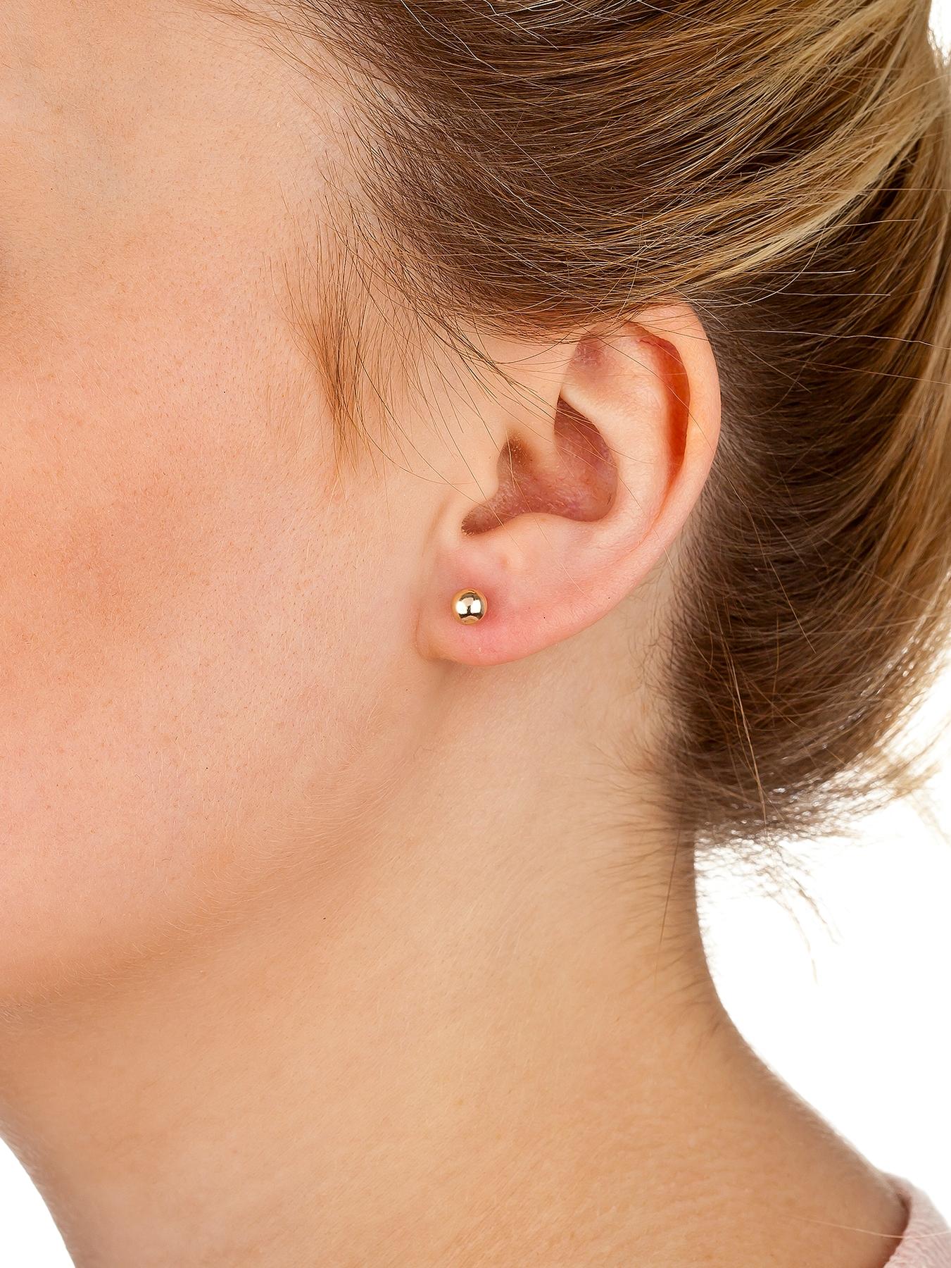 Image 4 of 4 of The Love Collection 9 Carat Yellow Gold 5 mm Ball Stud Earrings
