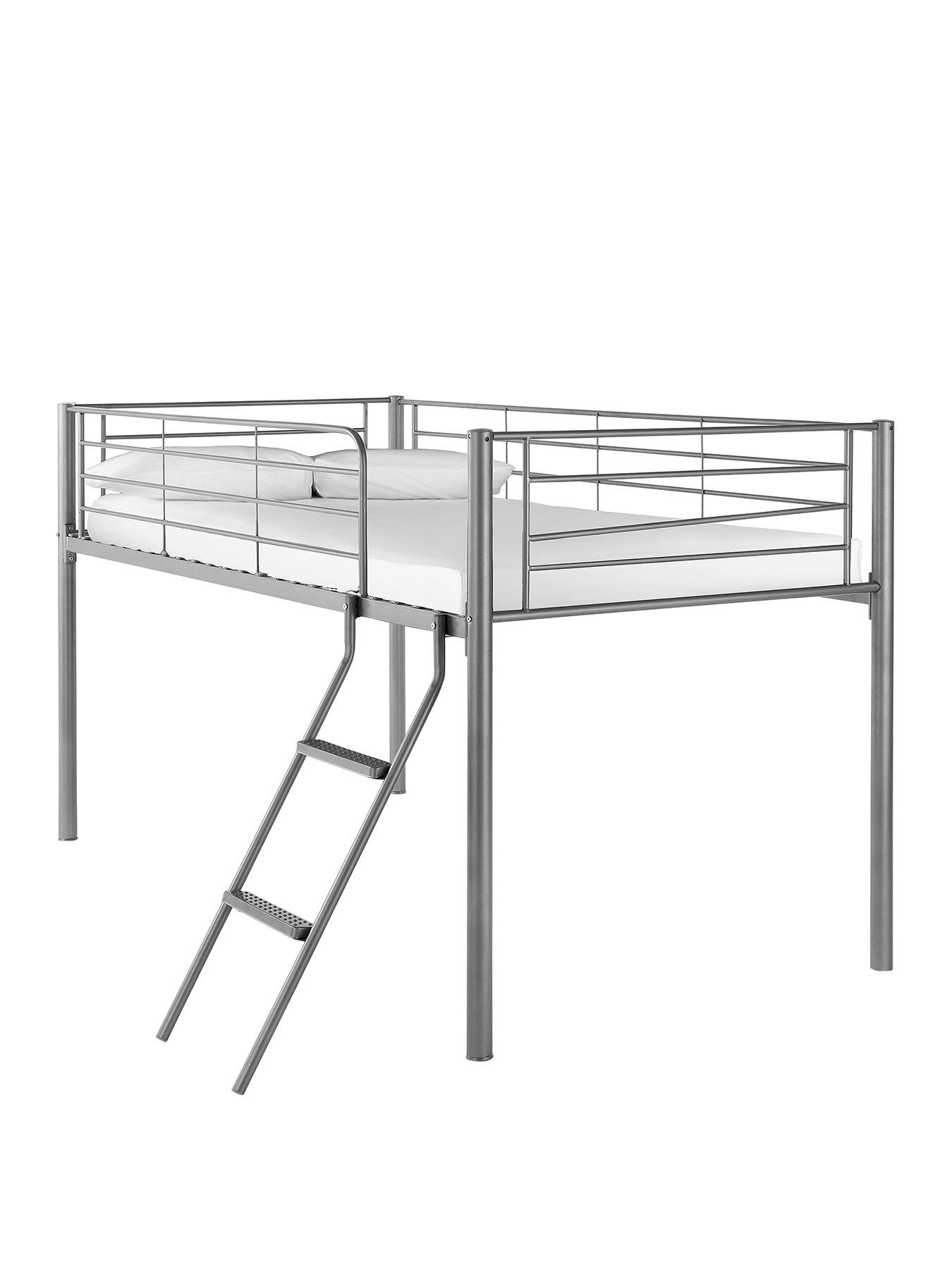 white metal mid sleeper bed