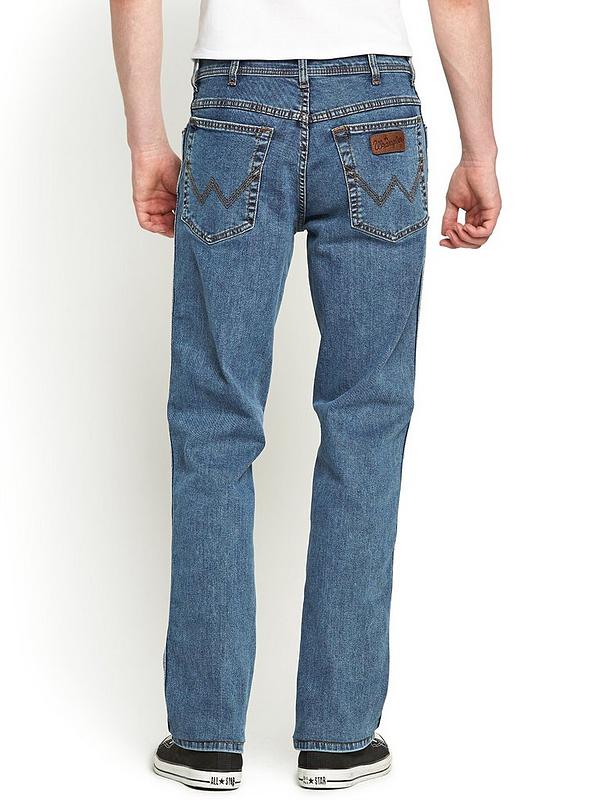 Wrangler Mens Texas Stretch Straight Jeans - Stonewash 