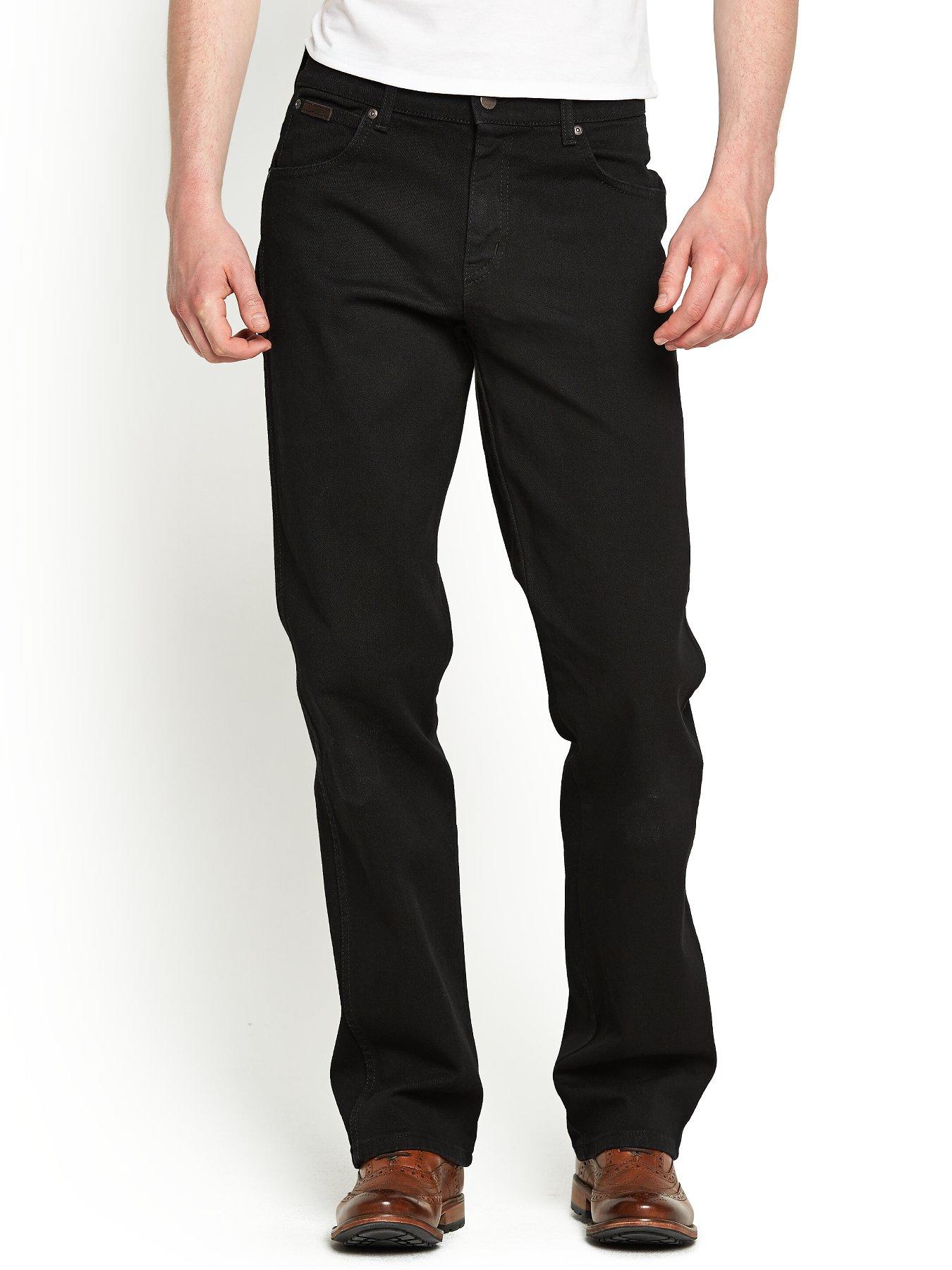 Wrangler Mens Texas Stretch Straight Jeans - Black 