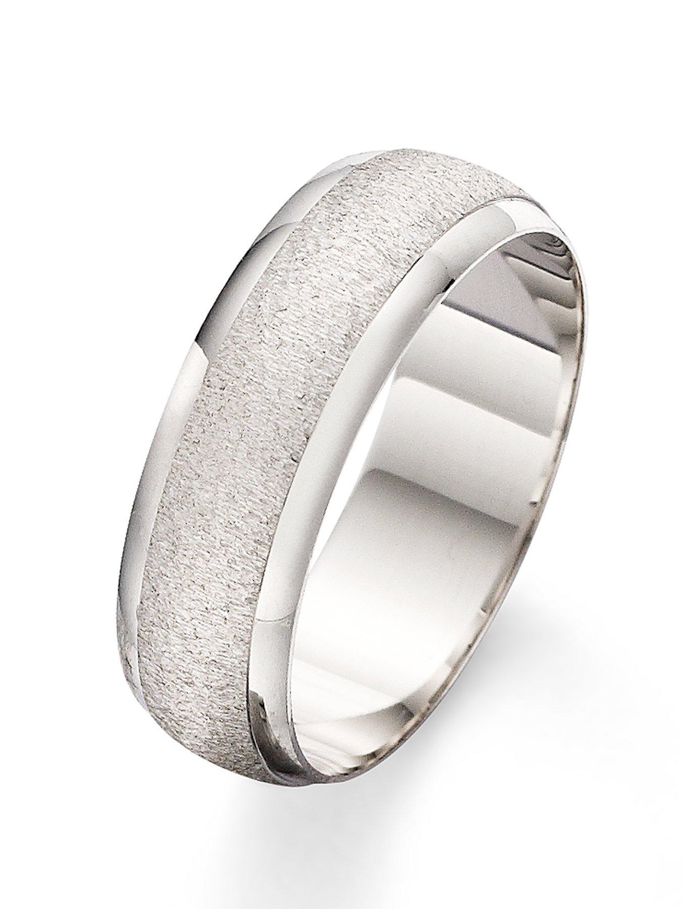 The Love Collection 9 Carat White Gold Patterned Wedding Band 7mm