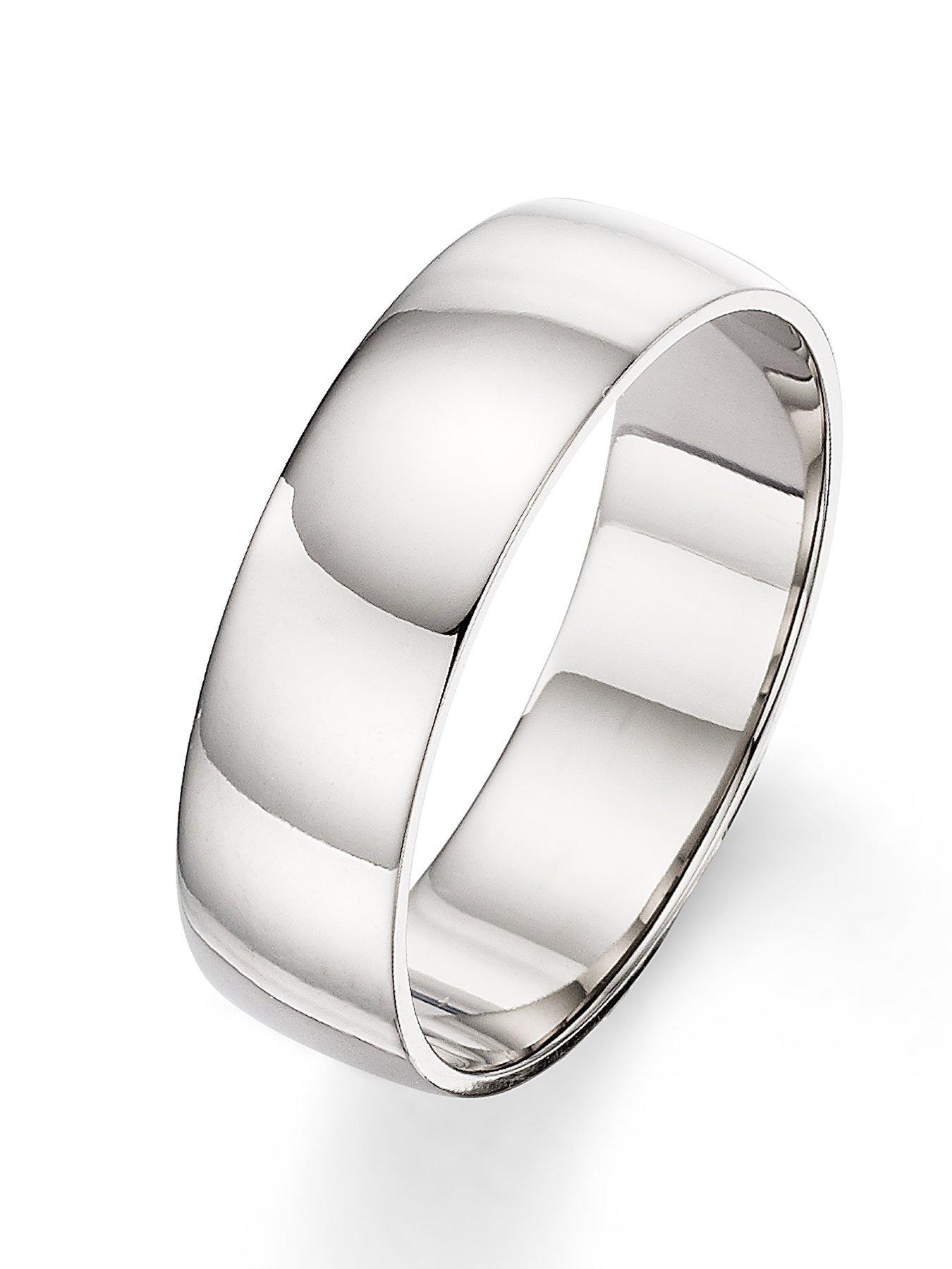 Product photograph of Love Gold Palladium 6 Mm D-shape Wedding Band from very.co.uk