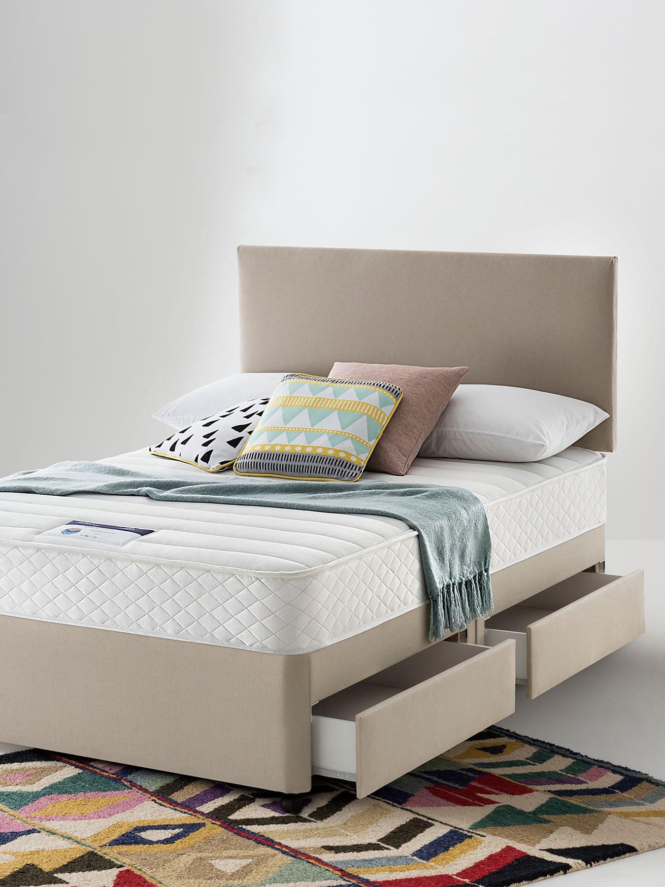 Image 1 of 7 of Silentnight Celine Memory Miracoil Sprung Mattress and Divan Base Bed Set (Headboard sold separately)