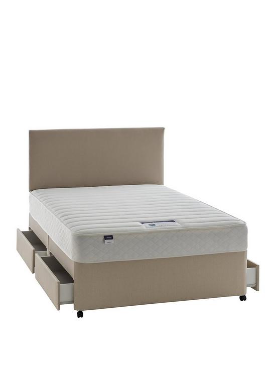 stillFront image of silentnight-celine-memory-miracoil-sprung-divan-bed-with-storage-options-headboard-not-included-firm