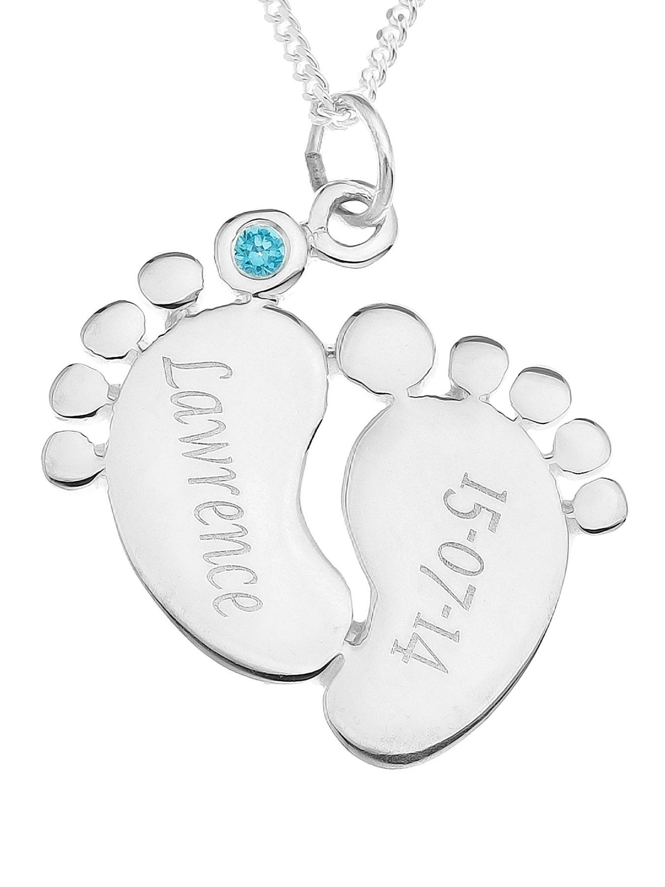 Personalised on sale feet necklace