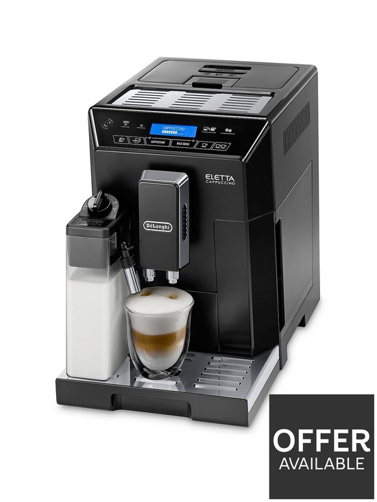 front image of delonghi-eletta-cappuccino-automatic-bean-to-cup-coffee-machine-with-auto-milk-nbspecam44660b