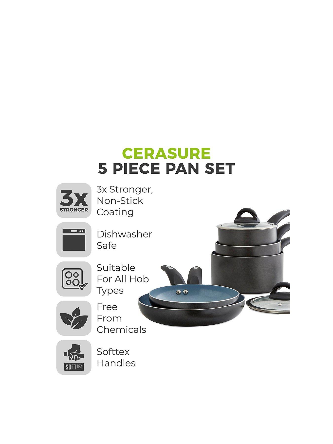 Image 2 of 8 of Tower 5-Piece Ceramic Coated Saucepan Set