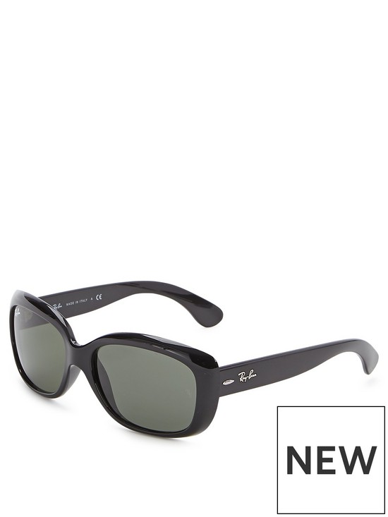 front image of ray-ban-jackie-ohh-sunglasses-black