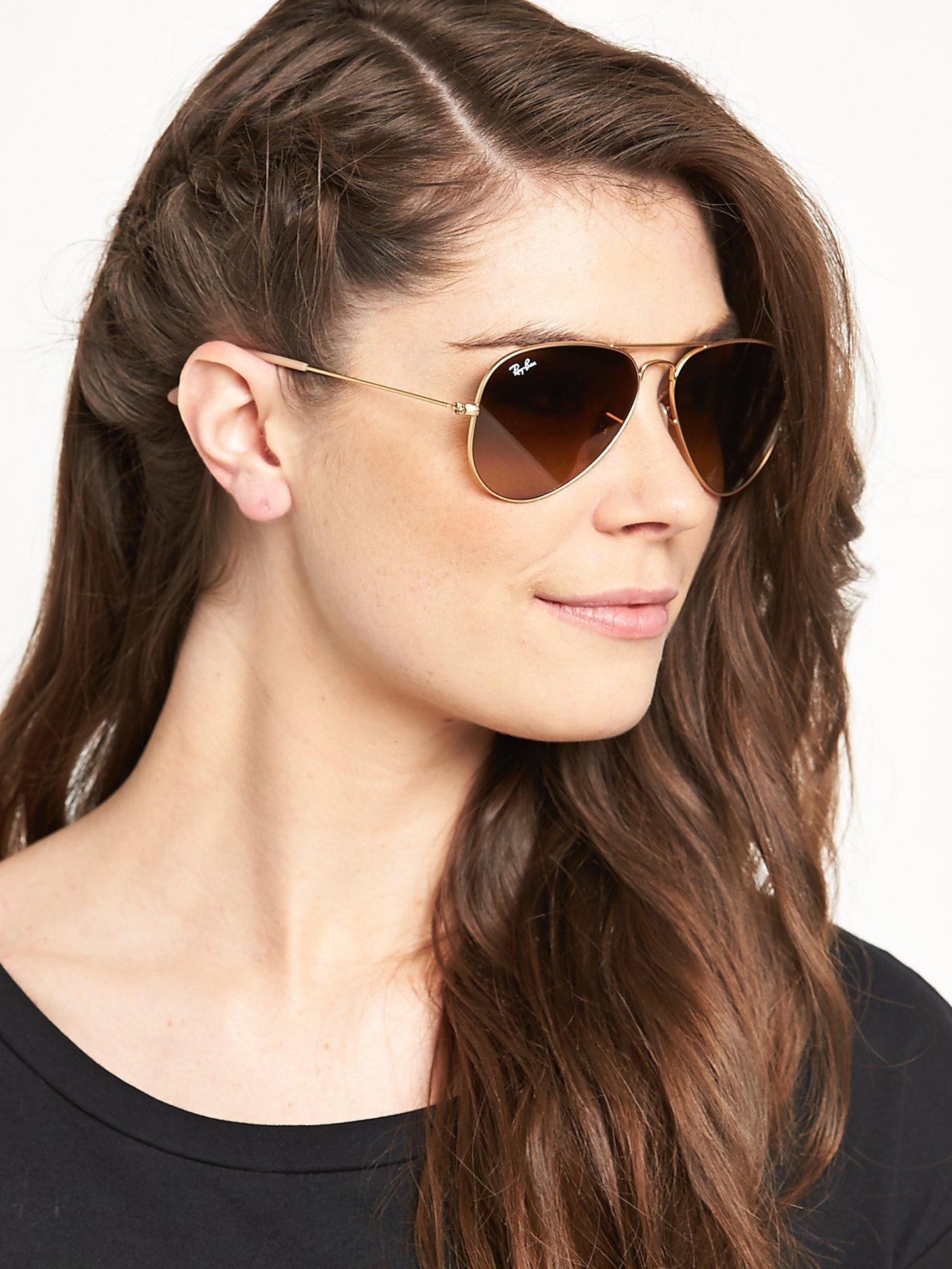 Ray Ban Gradient Lens Aviator Sunglasses Rose Gold Very Co Uk