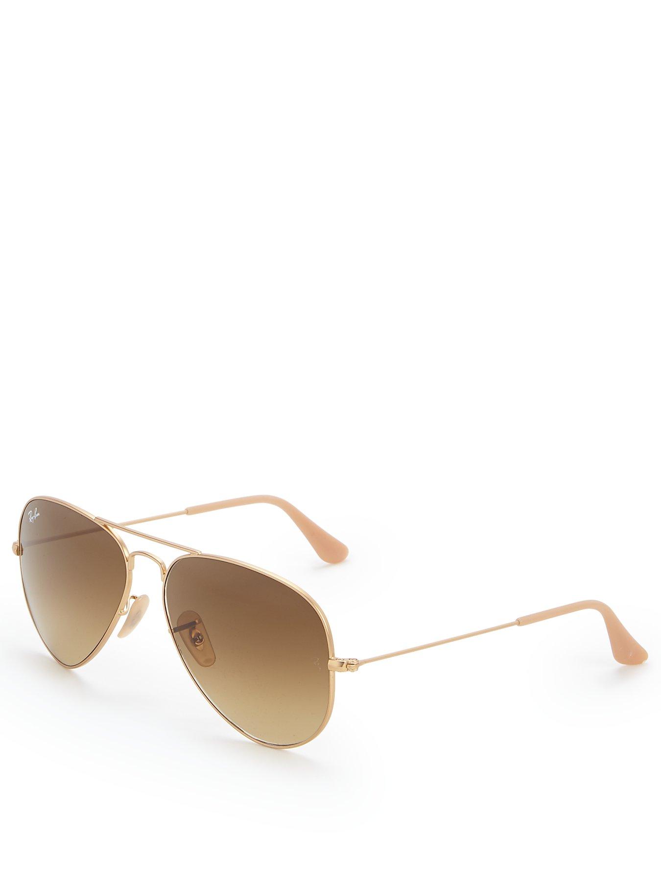 Ray-Ban Gradient Lens Aviator Sunglasses - Rose Gold 