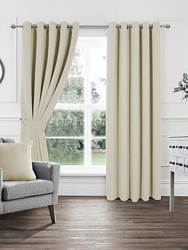 Product photograph of Woven Blackout Eyelet Curtains from very.co.uk