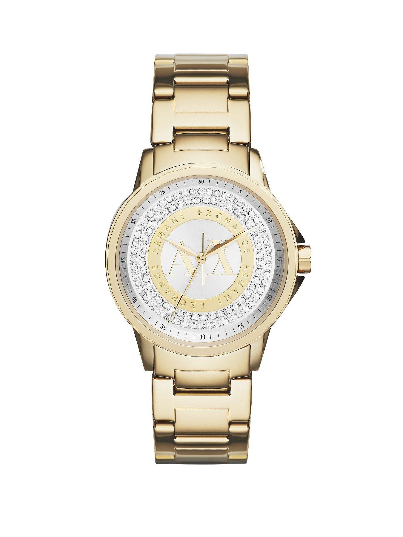 armani gold plated watch