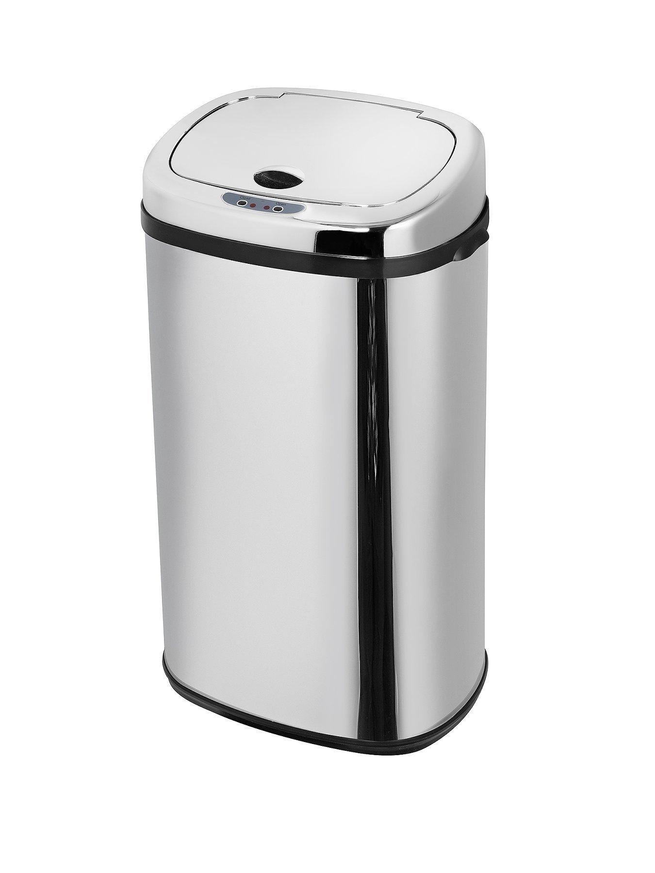 Product photograph of Morphy Richards 42-litre Square Sensor Bin - Stainless Steel from very.co.uk