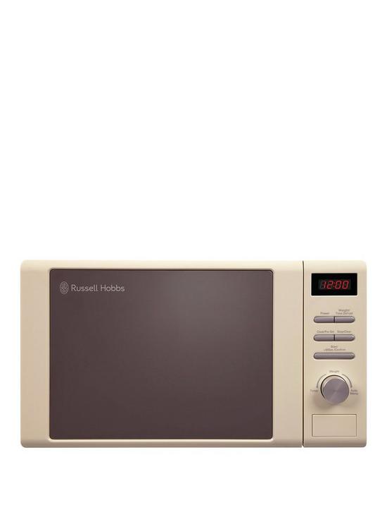 front image of russell-hobbs-rhm2064cnbsp800-watt-heritage-microwave-cream