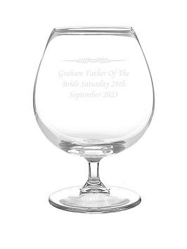 Product photograph of The Personalised Memento Company Personalised Crystal Brandy Glass from very.co.uk