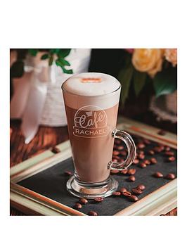 Product photograph of The Personalised Memento Company Personalised Bistro Latte Glass from very.co.uk