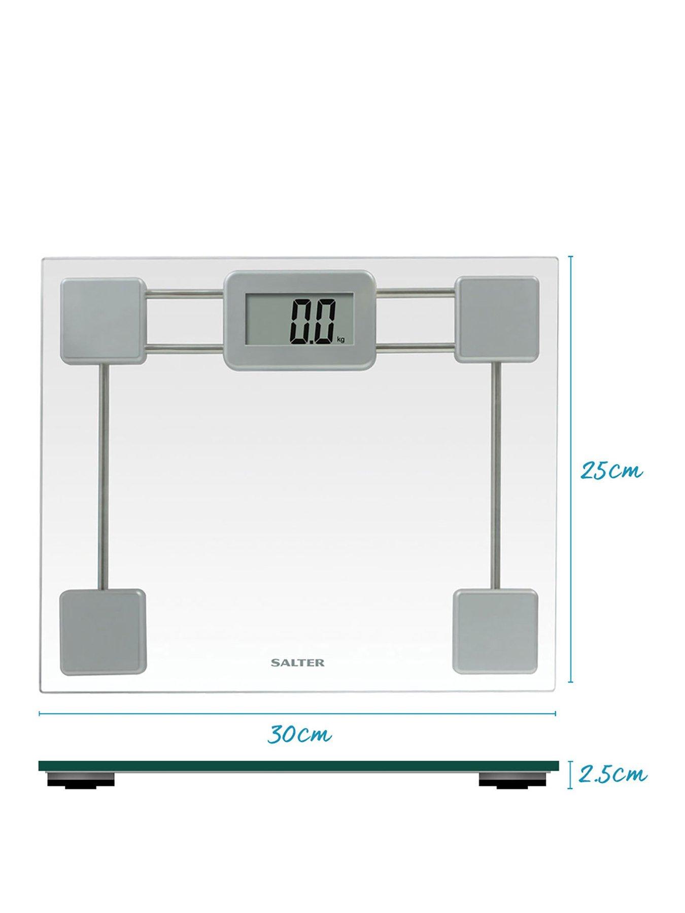 Product photograph of Salter Compact Glass Electronic Scales from very.co.uk