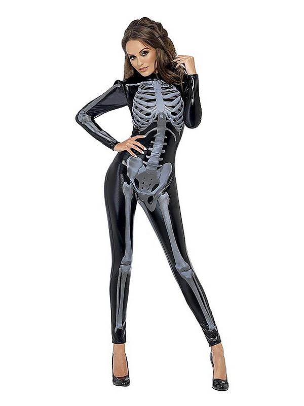 Halloween Miss Whiplash Skeleton Jumpsuit - Adult Costume