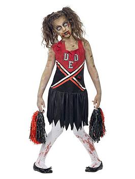 Halloween Girls Zombie Cheerleader - Child Fancy Dress Costume
