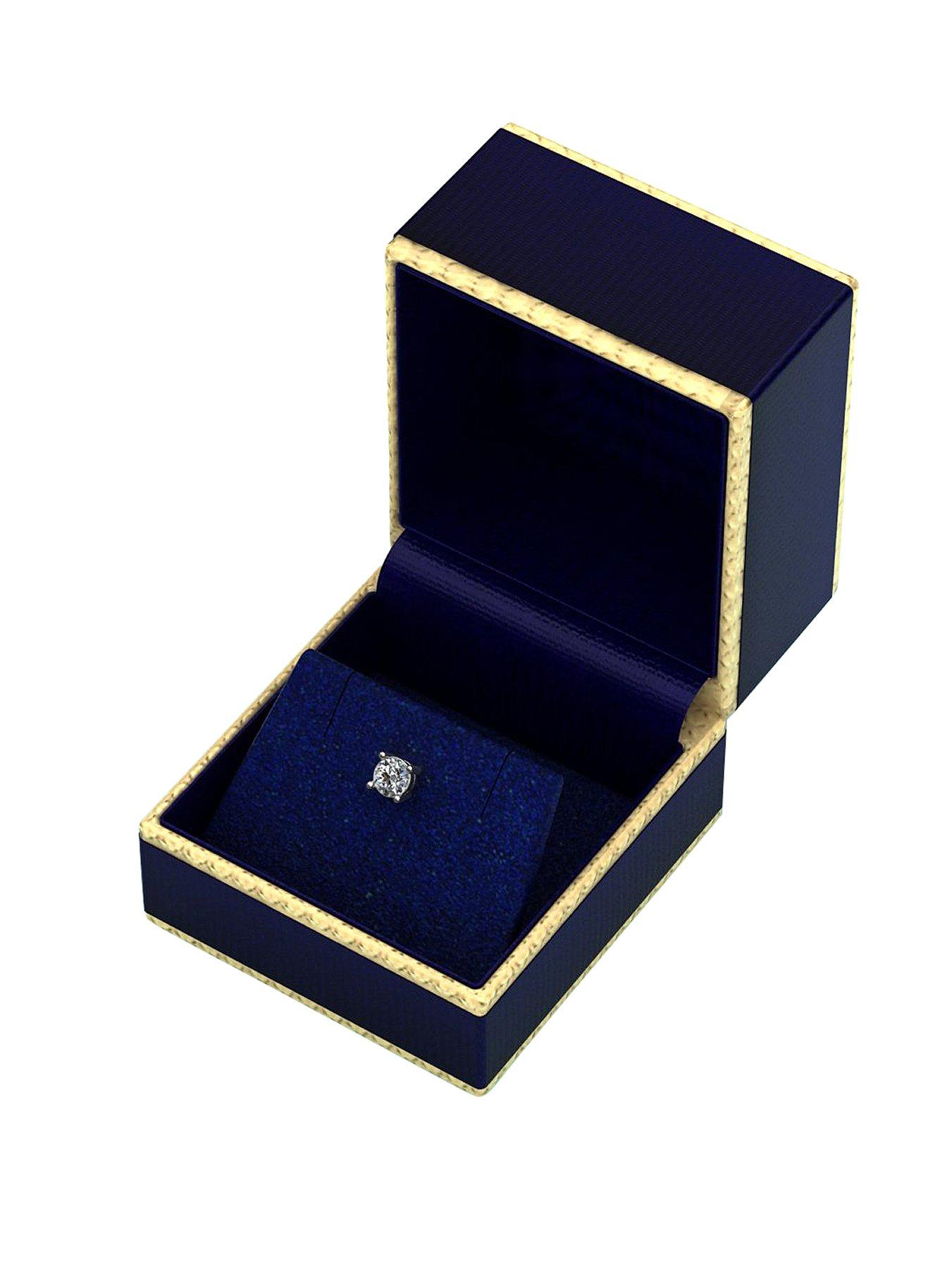 Image 3 of 3 of Moissanite 9 Carat Gold 50pt Solitaire Mens Earring