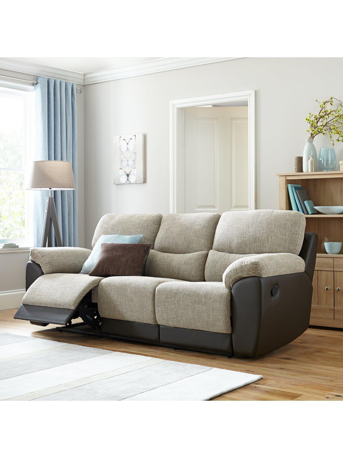 Product photograph of Santori 3 Seater High Back Recliner Sofa from very.co.uk