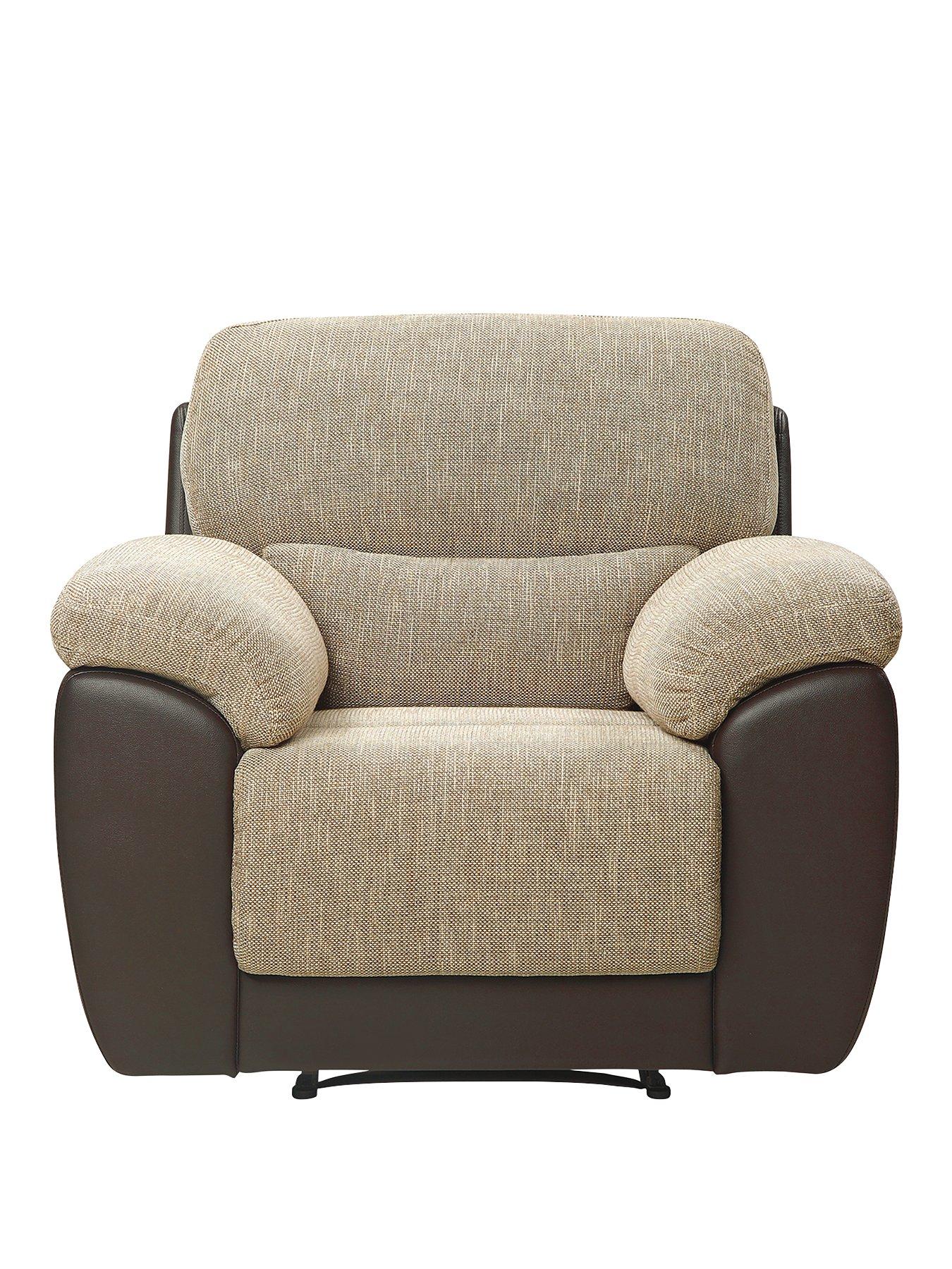 brown fabric armchair