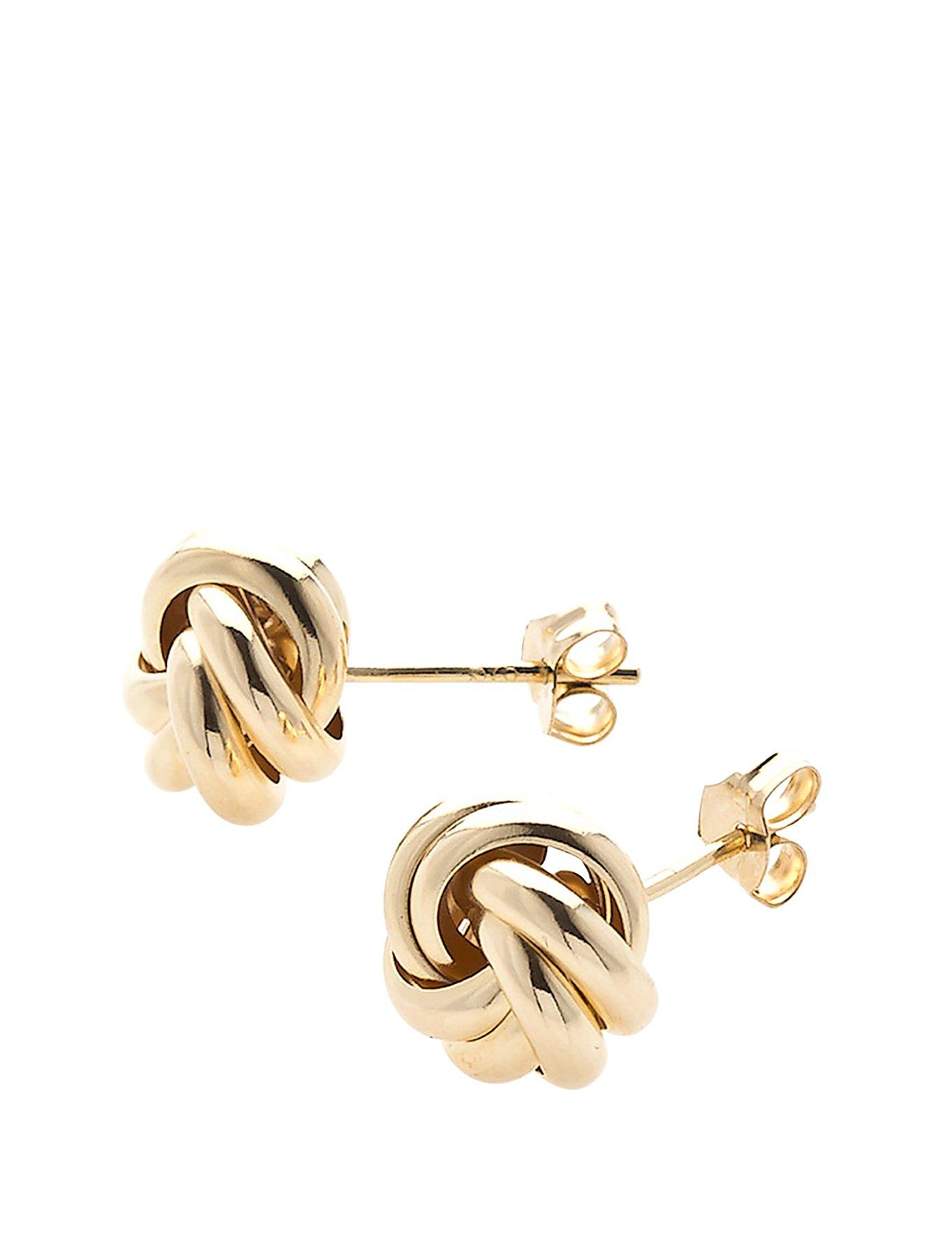 14K Gold Love Knot Stud Earrings – Baby Gold