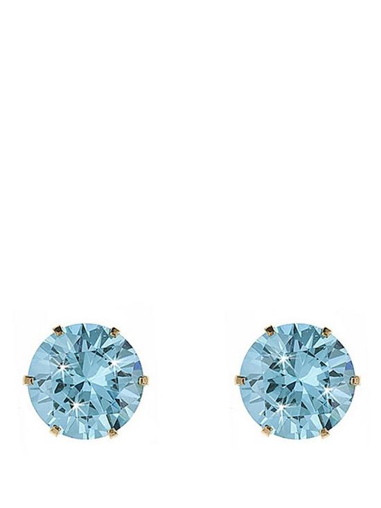 front image of love-gold-9-carat-yellow-gold-4mm-cubic-zirconia-stud-earrings