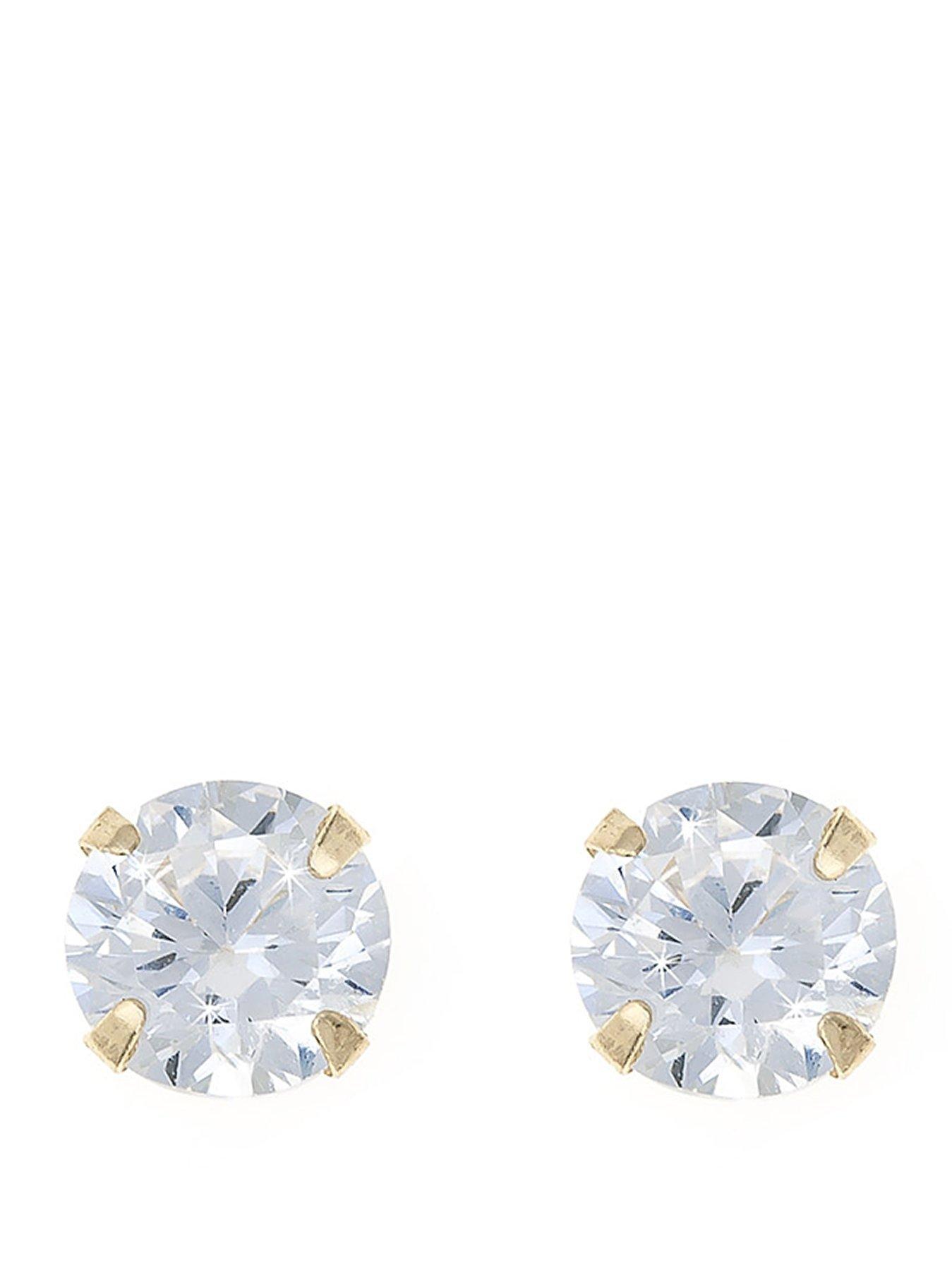The Love Collection 9 Carat Yellow Gold Coloured Cubic Zirconia 5mm Birthstone Earrings