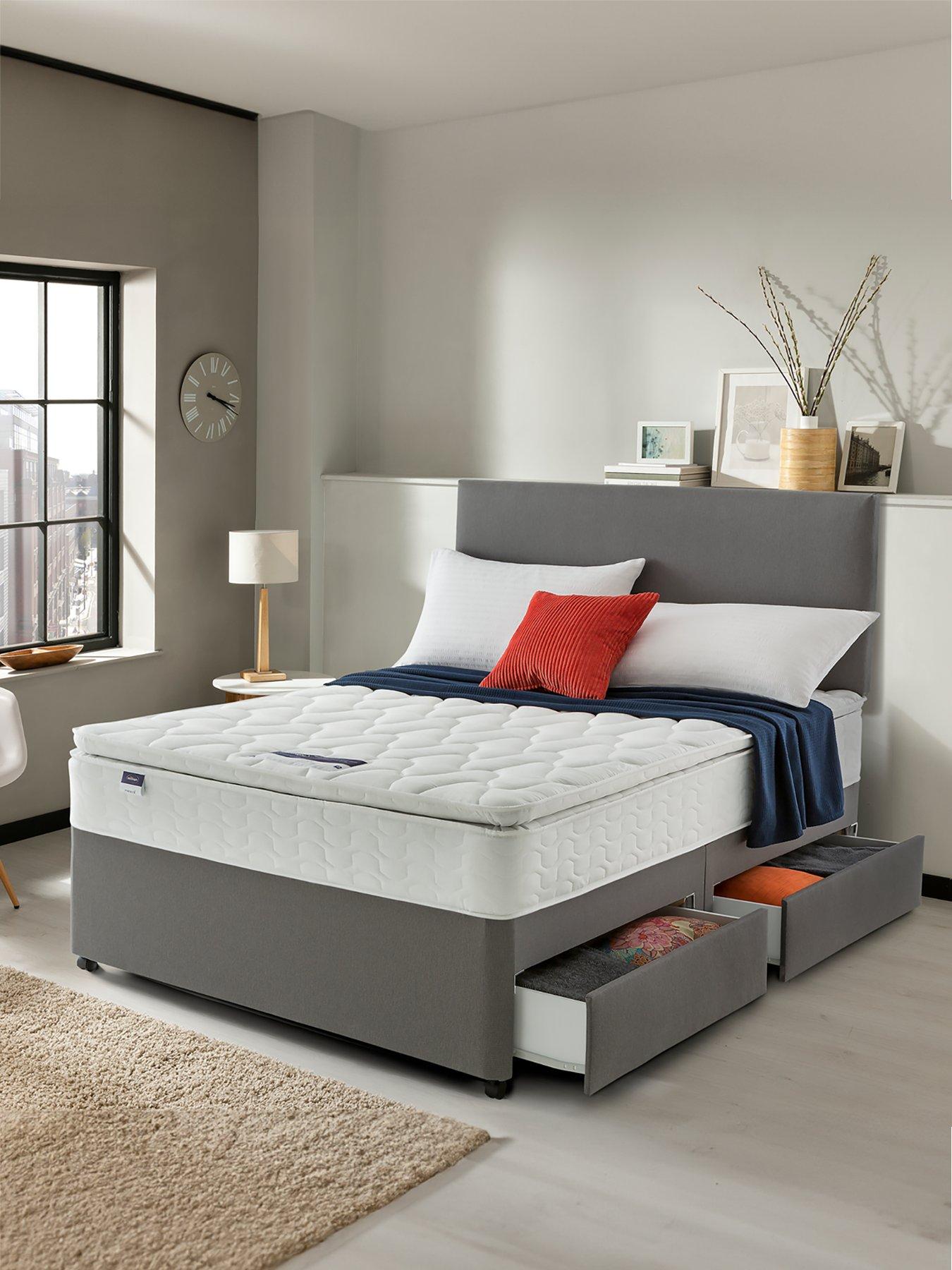 Silentnight Miracoil Pillowtop Divan Bed with Storage Options - Firm