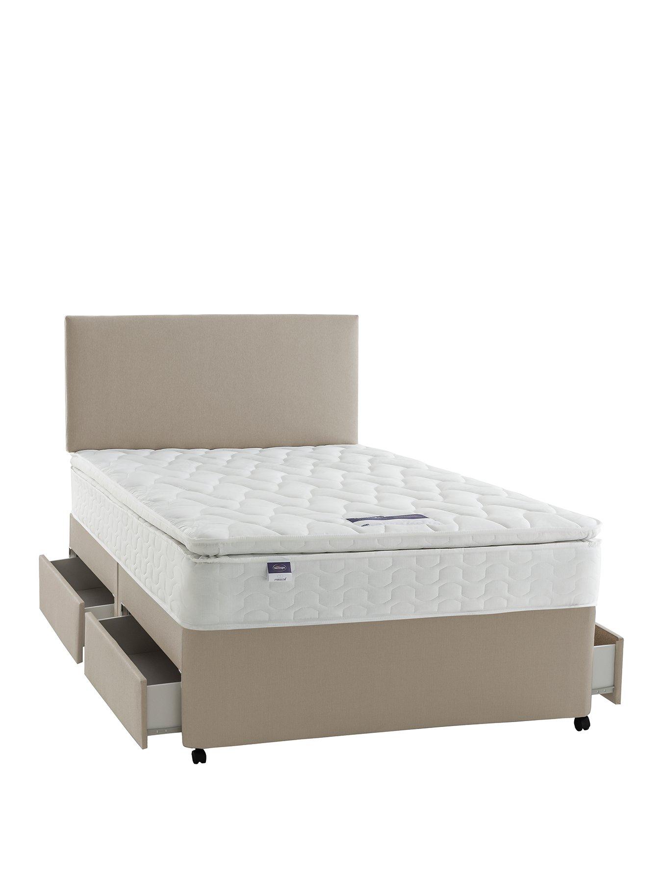 Silentnight Miracoil Pillowtop Divan Bed with Storage Options - Firm
