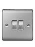  image of british-general-brushed-steel-2g-plate-switch