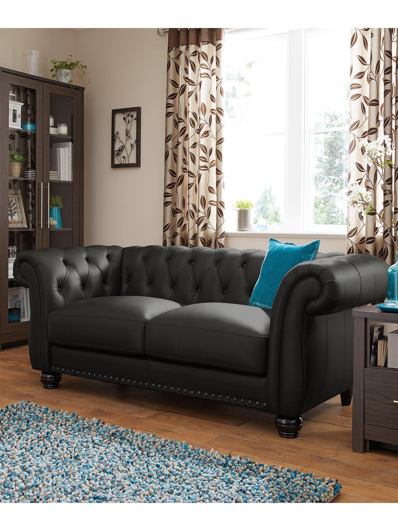 Product photograph of Very Home Bakerfield 2 Seater Leather Sofa from very.co.uk
