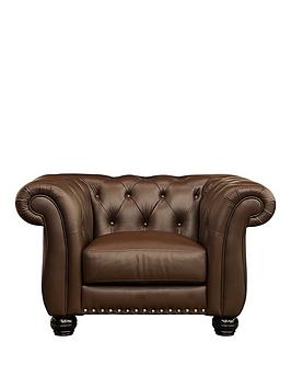 Product photograph of Very Home Bakerfield Leather Armchair from very.co.uk