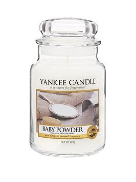 Product photograph of Yankee Candle Large Jar - Baby Powder from very.co.uk