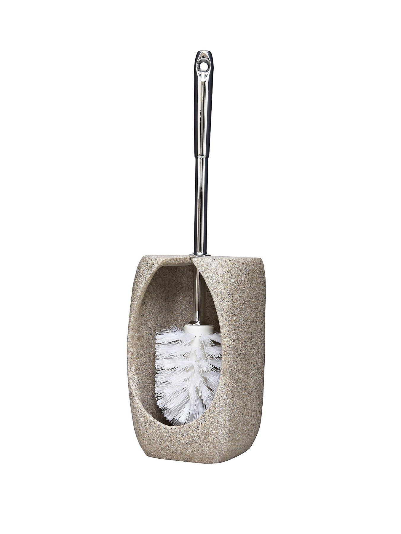 beige toilet brush holder