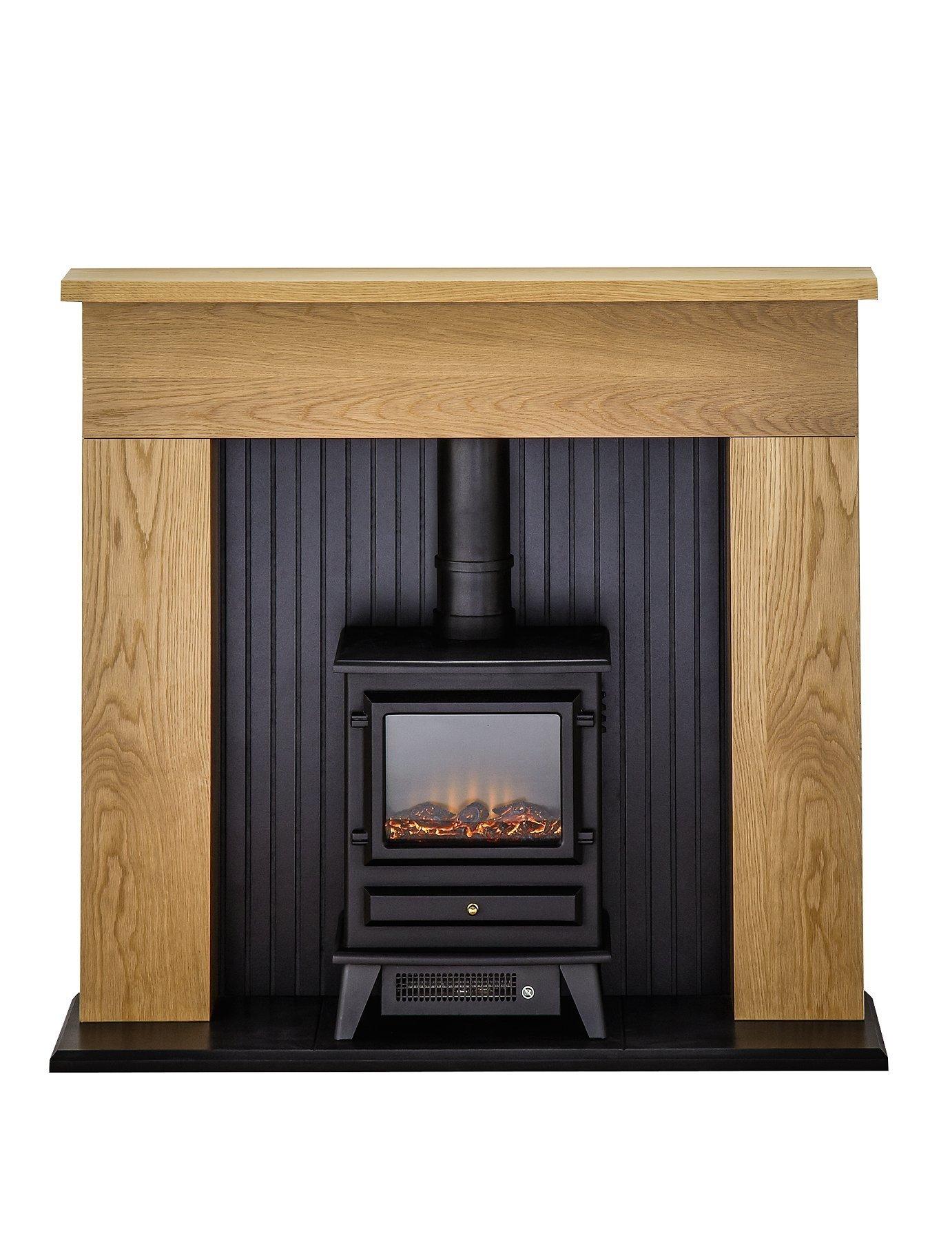 Adam Fires Fireplaces Innsbruck Oak Electric Fireplace Suite