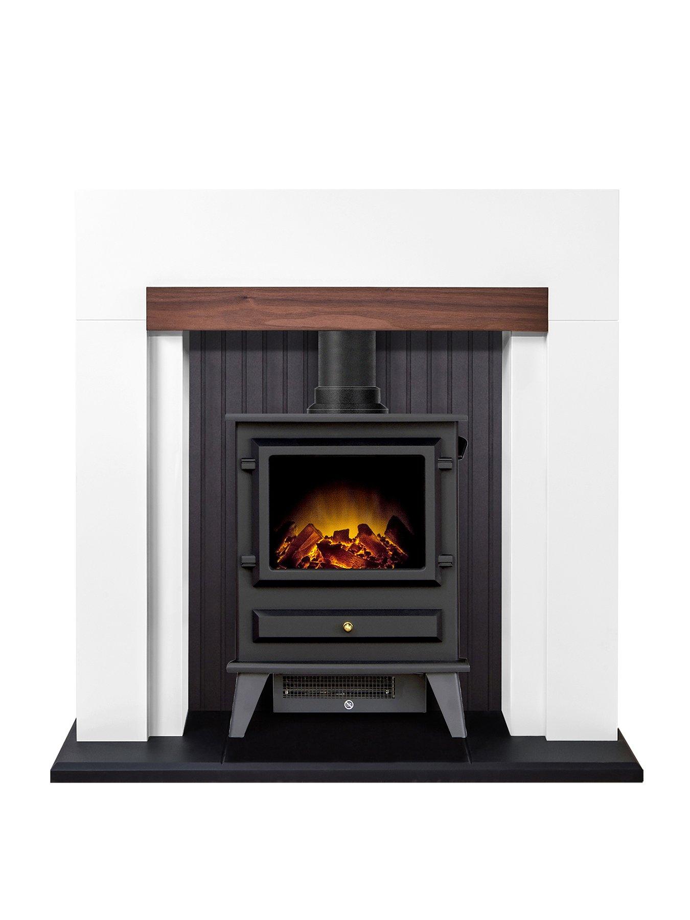 Product photograph of Adam Fires Fireplaces Salzberg Electric Fire Suiteplace With Stove from very.co.uk