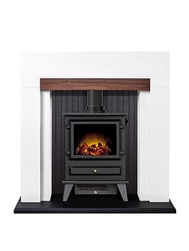 Product photograph of Adam Fires Fireplaces Salzberg Electric Fire Suiteplace With Stove from very.co.uk